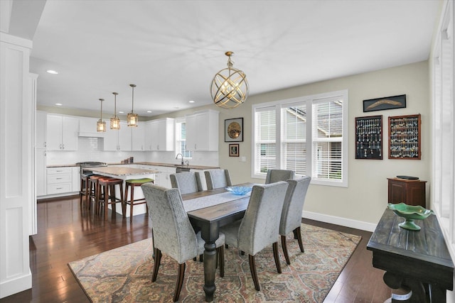 2955 E Stone Creek Blvd, Urbana, IL 61802 - dining space with dark wood-type flooring and recessed lighting
