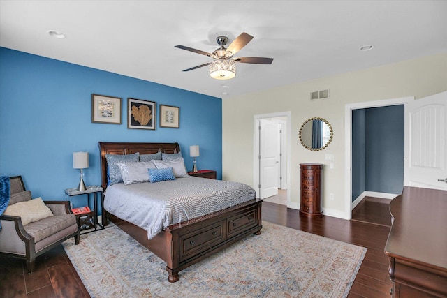 2955 E Stone Creek Blvd, Urbana, IL 61802 - bedroom featuring wood finished floors, a ceiling fan, and recessed lighting