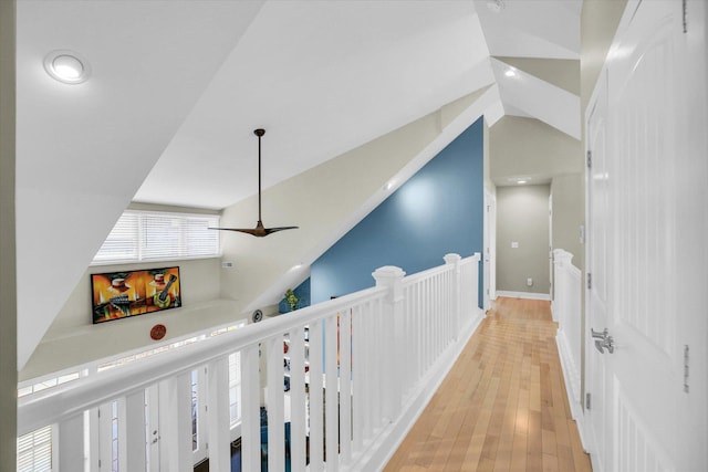 2955 E Stone Creek Blvd, Urbana, IL 61802 - hall featuring light wood-style flooring, an upstairs landing, and recessed lighting