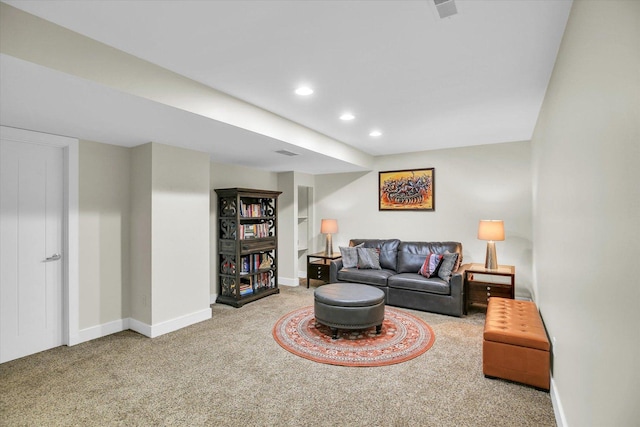 2955 E Stone Creek Blvd, Urbana, IL 61802 - carpeted living area featuring recessed lighting and baseboards