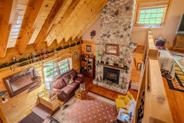 13153 E 1920 N Rd, Pontiac, IL 61764 - living room with a fireplace and wood finished floors