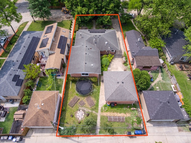 2417 Lyons St, Evanston, IL 60201 - aerial view of residential area featuring property parcel outlined