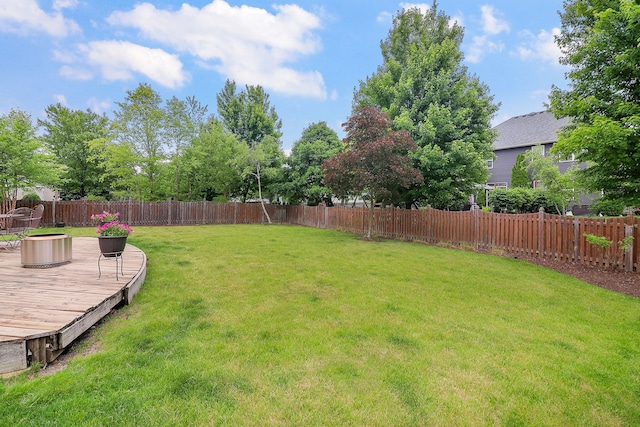 606 Ebony Dr, Oswego, IL 60543 - fenced backyard with a wooden deck