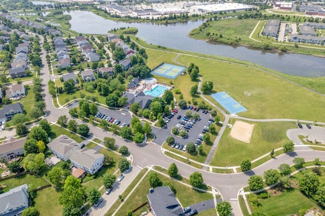 606 Ebony Dr, Oswego, IL 60543 - aerial view of property's location featuring a nearby body of water