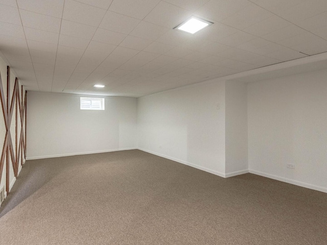 566 Glendale Ave, Wheaton, IL 60137 - below grade area with carpet floors and a drop ceiling