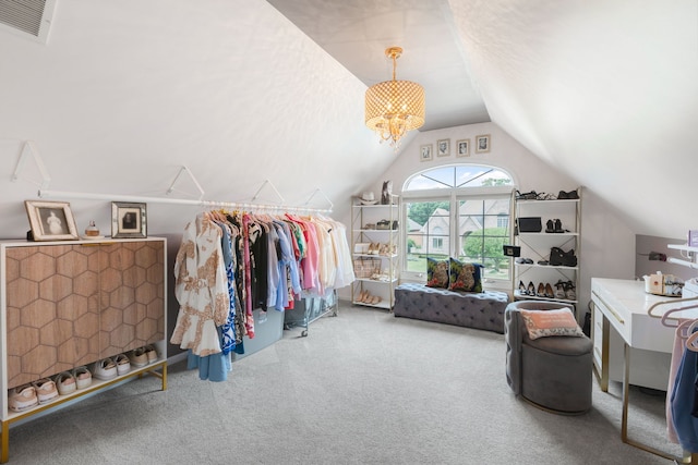 8025 Kirkcaldy Ct, Palos Heights, IL 60463 - spacious closet with carpet flooring and lofted ceiling