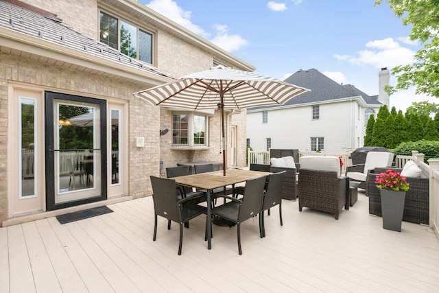 8025 Kirkcaldy Ct, Palos Heights, IL 60463 - wooden deck featuring outdoor dining space and outdoor lounge area