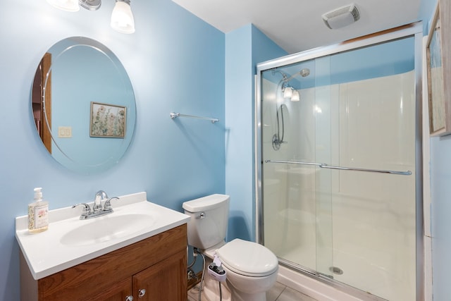 8025 Kirkcaldy Ct, Palos Heights, IL 60463 - full bathroom with a shower stall, vanity, and tile patterned floors