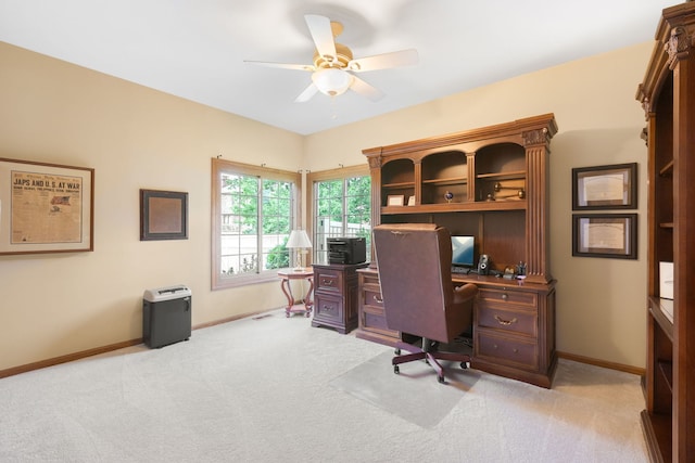 8025 Kirkcaldy Ct, Palos Heights, IL 60463 - office featuring light colored carpet and ceiling fan