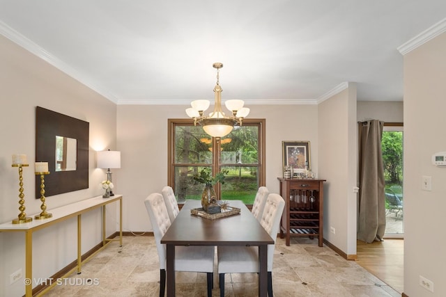 1580 Verde Ln, Mundelein, IL 60060 - dining area with a chandelier and ornamental molding