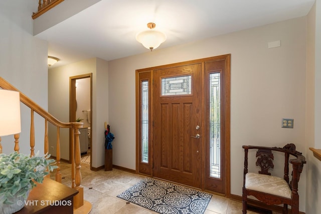 1580 Verde Ln, Mundelein, IL 60060 - entryway featuring plenty of natural light, stairs, and light tile patterned floors