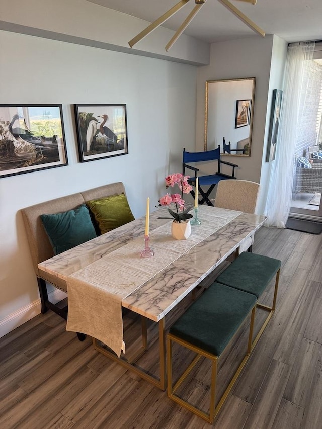 4250 N Marine Dr Unit 2607, Chicago, IL 60613 - dining area featuring dark wood-style floors
