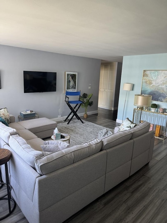 4250 N Marine Dr Unit 2607, Chicago, IL 60613 - living area with dark wood finished floors and baseboards