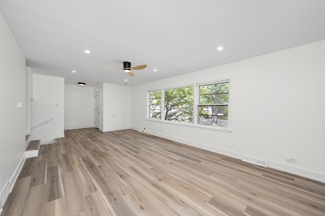 16030 University Ave, South Holland, IL 60473 - unfurnished room featuring ceiling fan, light wood-style flooring, and recessed lighting