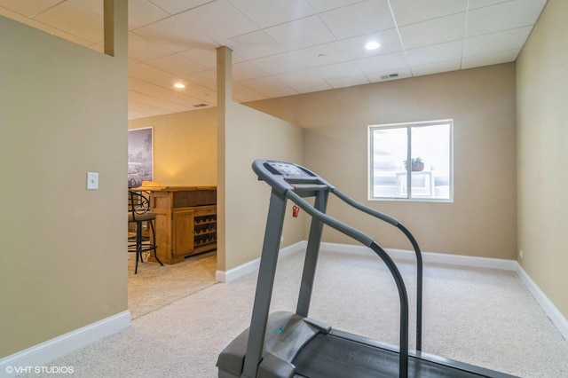 706 French Way Unit 2, Mount Prospect, IL 60056 - workout room featuring carpet flooring and recessed lighting