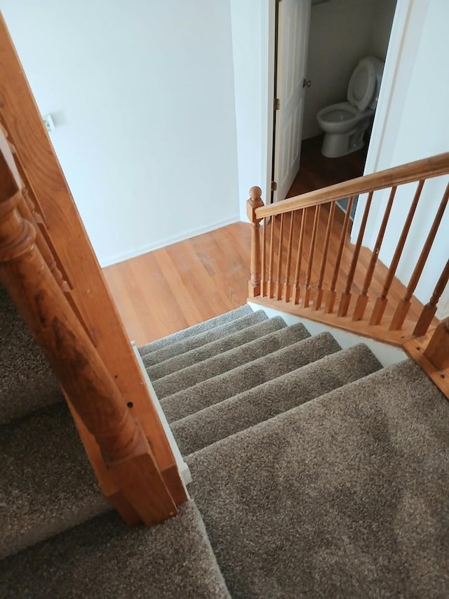 313 Manning Dr, Dekalb, IL 60115 - stairway with wood finished floors and baseboards
