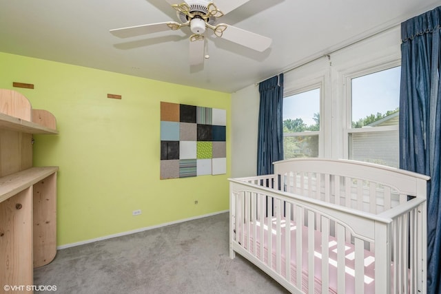 881 Twisted Oak Ln, Buffalo Grove, IL 60089 - carpeted bedroom featuring a nursery area and ceiling fan