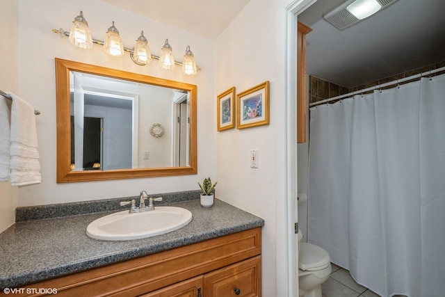 881 Twisted Oak Ln, Buffalo Grove, IL 60089 - bathroom featuring vanity, tile patterned flooring, and curtained shower