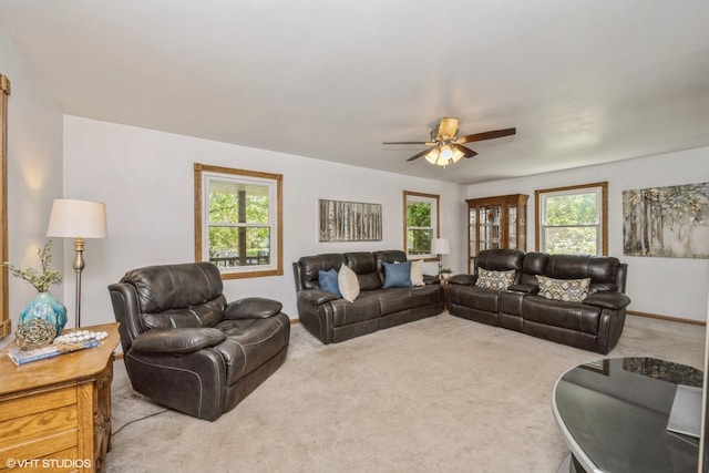881 Twisted Oak Ln, Buffalo Grove, IL 60089 - carpeted living area featuring ceiling fan and plenty of natural light