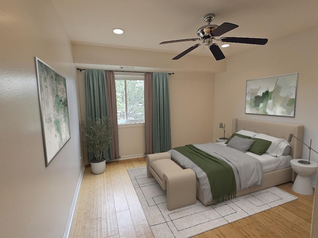 3300 N Carriageway Dr Unit 307, Arlington Heights, IL 60004 - bedroom with wood finished floors, recessed lighting, and a ceiling fan