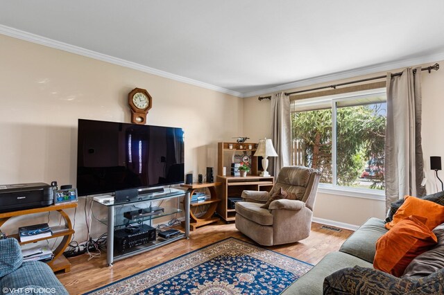 7330 Winthrop Way Unit 2, Downers Grove, IL 60515 - living area featuring ornamental molding and wood finished floors