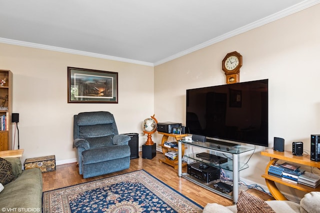 7330 Winthrop Way Unit 2, Downers Grove, IL 60515 - living area with ornamental molding and wood finished floors