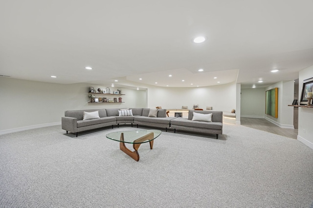 2110 Pfingsten Rd, Northbrook, IL 60062 - carpeted living room with recessed lighting and baseboards