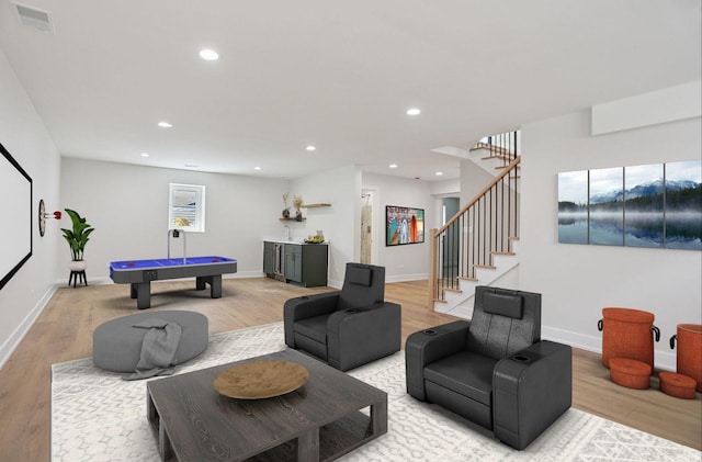 5041 N Octavia Ave, Harwood Heights, IL 60706 - recreation room with light wood-type flooring, pool table, and recessed lighting