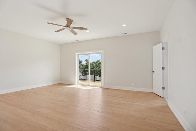 5041 N Octavia Ave, Harwood Heights, IL 60706 - spare room with ceiling fan, light wood finished floors, and recessed lighting