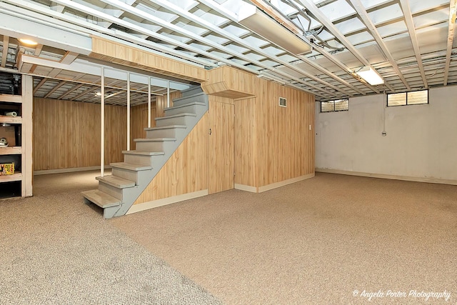 482 S Alfred Ave, Elgin, IL 60123 - finished below grade area with wood walls and stairway