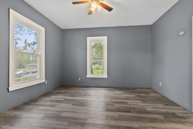 1121 Blaisdell St, Rockford, IL 61101 - spare room with a ceiling fan and wood finished floors