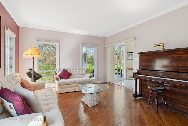 10603 Royal Porthcawl Dr, Naperville, IL 60564 - living room with wood finished floors and crown molding