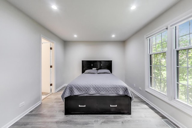 206 Country Ln, Des Plaines, IL 60016 - bedroom with multiple windows, recessed lighting, and light wood-style flooring