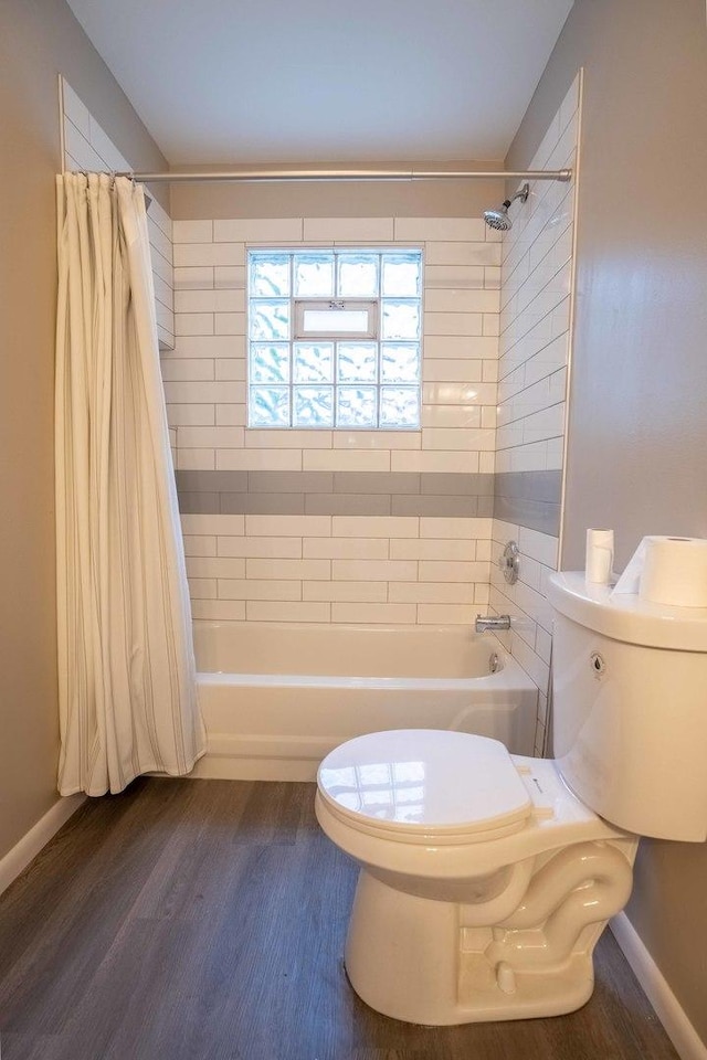 1745 N 40th Ave, Stone Park, IL 60165 - full bathroom with shower / bath combination with curtain and wood finished floors