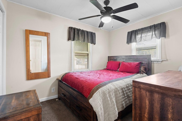1508 N River Rd, Mchenry, IL 60051 - carpeted bedroom featuring a ceiling fan and crown molding