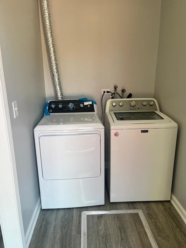 165 Arrowhead Ln, Bolingbrook, IL 60440 - laundry area with separate washer and dryer and wood finished floors