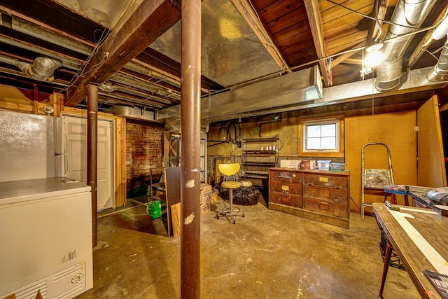 14723 Kildare Ave, Midlothian, IL 60445 - below grade area with fridge and freestanding refrigerator