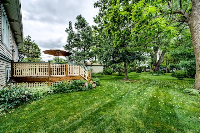 14723 Kildare Ave, Midlothian, IL 60445 - view of green lawn featuring a deck