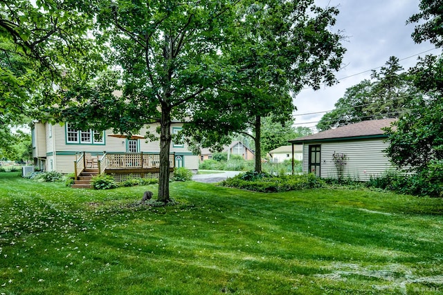 14723 Kildare Ave, Midlothian, IL 60445 - view of green lawn featuring a deck