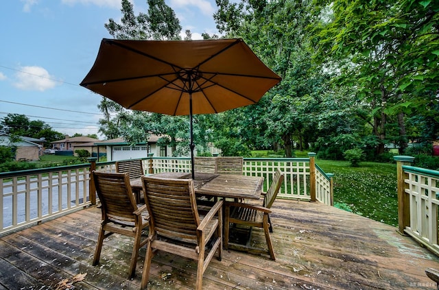 14723 Kildare Ave, Midlothian, IL 60445 - deck with outdoor dining space and a yard