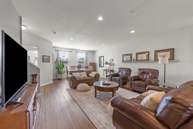 6308 Main St, Woodridge, IL 60517 - living area with wood finished floors and recessed lighting