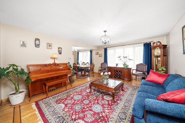 7542 Mason Ave, Burbank, IL 60459 - living area with a chandelier and wood finished floors