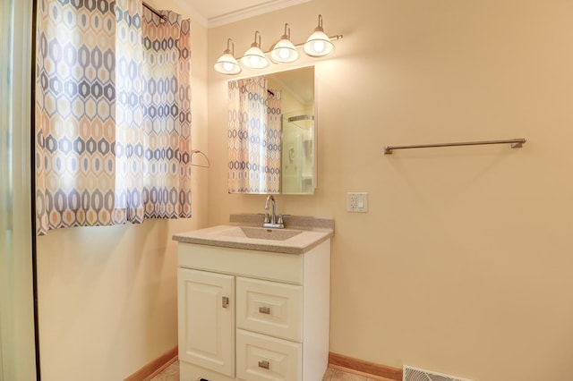 1806 New High St, Rock Falls, IL 61071 - bathroom with vanity and crown molding