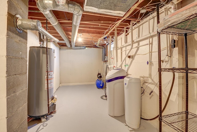 1806 New High St, Rock Falls, IL 61071 - unfinished basement with water heater and a water softener system