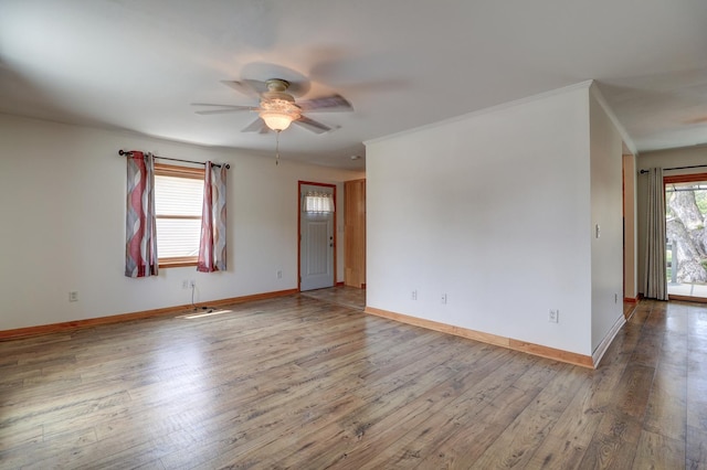 1806 New High St, Rock Falls, IL 61071 - empty room with a ceiling fan and hardwood / wood-style floors