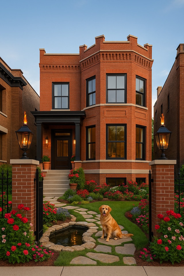 2130 W Concord Pl, Chicago, IL 60647 - rear view of house with brick siding