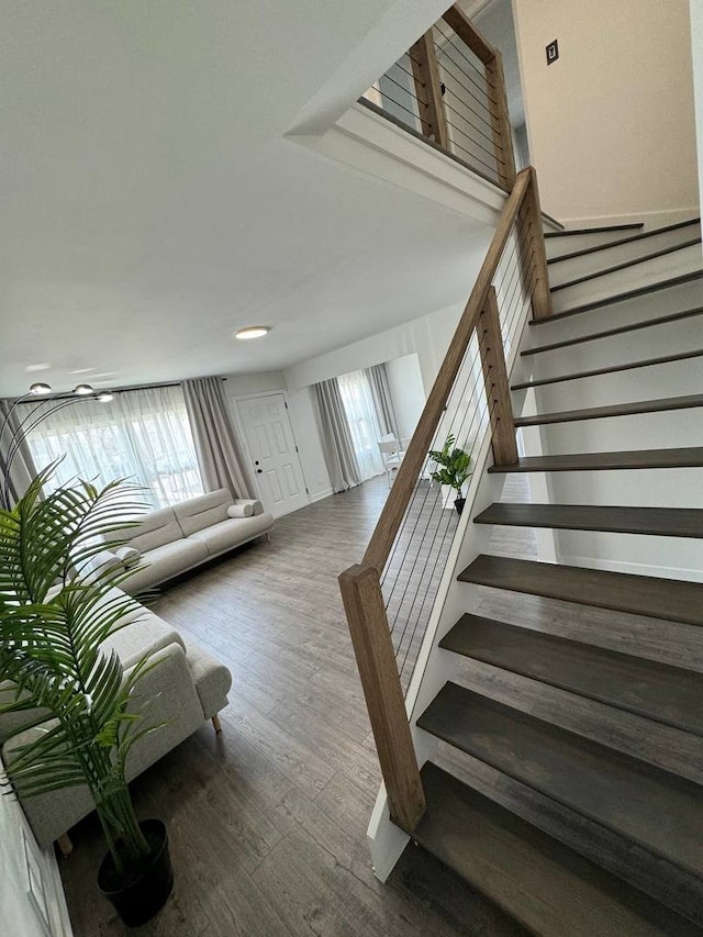 1805 Marquette Ln, Hoffman Estates, IL 60169 - staircase featuring wood finished floors
