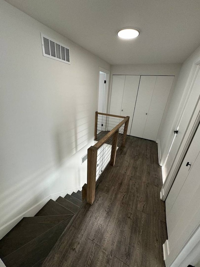 1805 Marquette Ln, Hoffman Estates, IL 60169 - hall with dark wood-style flooring and an upstairs landing