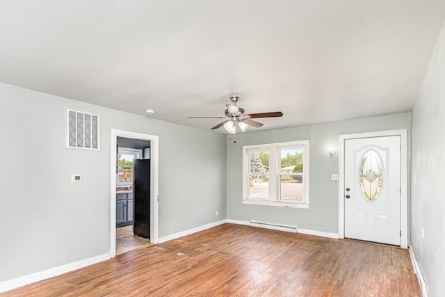 148 E Francis Rd, New Lenox, IL 60451 - foyer entrance with wood finished floors and ceiling fan