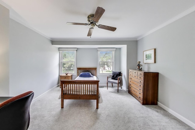 4116 N Terramere Ave, Arlington Heights, IL 60004 - bedroom featuring ornamental molding, carpet, and ceiling fan